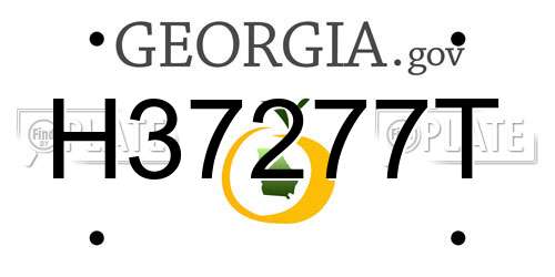 H37277T Georgia License Plate