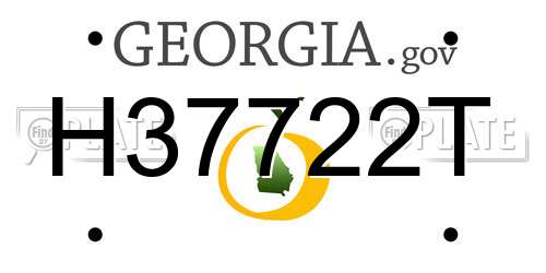 H37722T Georgia License Plate