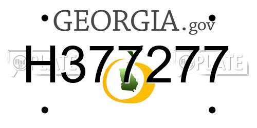 H377277 Georgia License Plate