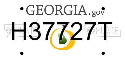 H37727T Georgia License Plate