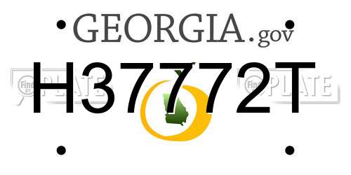 H37772T Georgia License Plate