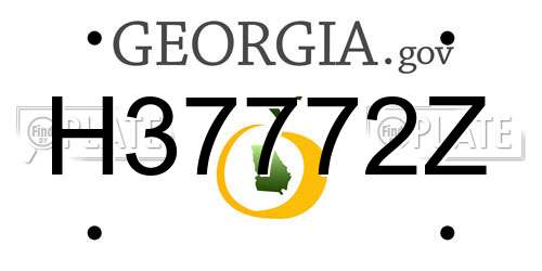 H37772Z Georgia License Plate