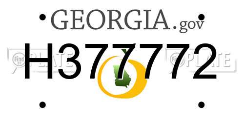 H377772 Georgia License Plate