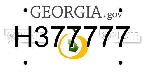 H377777 Georgia License Plate