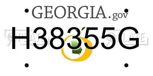 H38355G Georgia License Plate