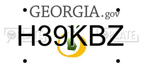 H39KBZ Georgia License Plate
