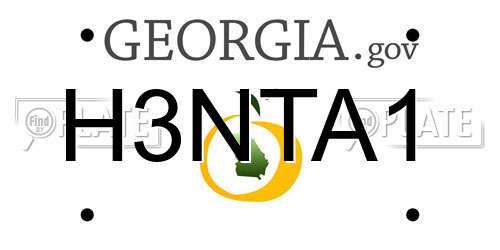 H3NTA1 Georgia License Plate