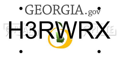 H3RWRX Georgia License Plate