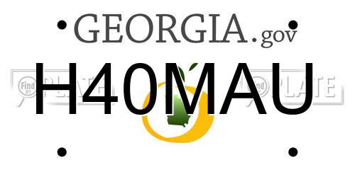 H40MAU Georgia License Plate
