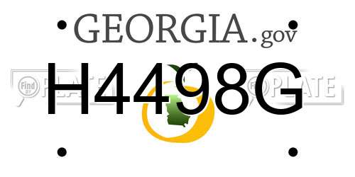H4498G Georgia License Plate
