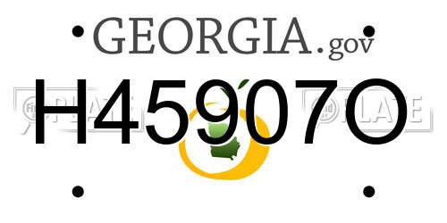 H45907O Georgia License Plate