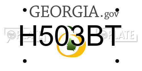 H503BT Georgia License Plate