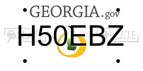H50EBZ Georgia License Plate