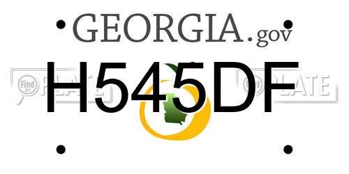 H545DF Georgia License Plate