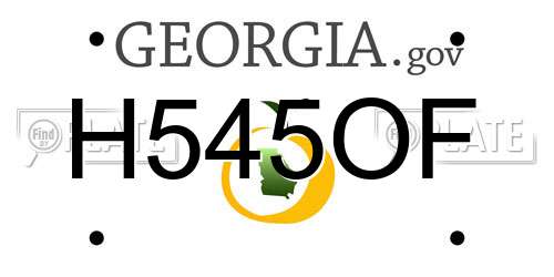 H545OF Georgia License Plate
