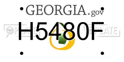 H5480F Georgia License Plate