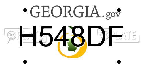 H548DF Georgia License Plate