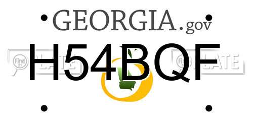 H54BQF Georgia License Plate