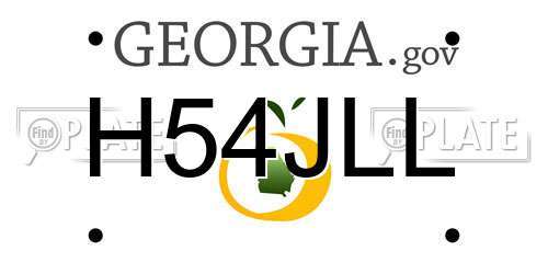 H54JLL Georgia License Plate