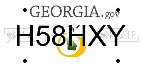 H58HXY Georgia License Plate