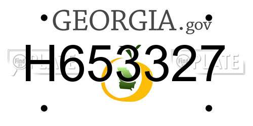 H653327 Georgia License Plate