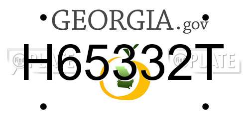 H65332T Georgia License Plate