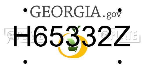 H65332Z Georgia License Plate