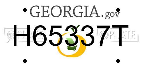 H65337T Georgia License Plate