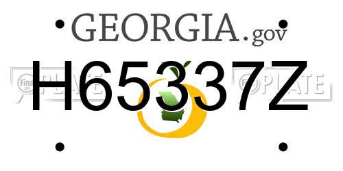 H65337Z Georgia License Plate