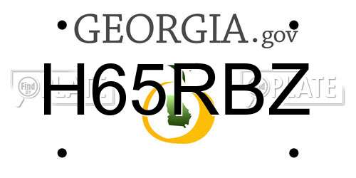 H65RBZ Georgia License Plate