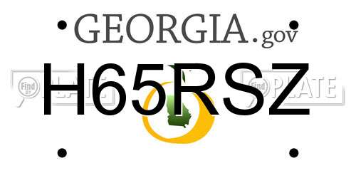 H65RSZ Georgia License Plate