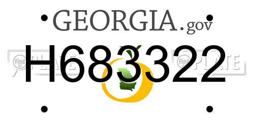 H683322 Georgia License Plate