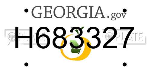 H683327 Georgia License Plate