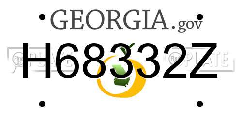 H68332Z Georgia License Plate