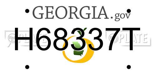 H68337T Georgia License Plate