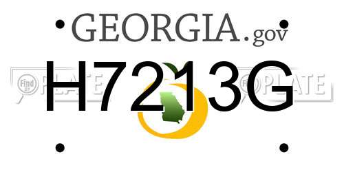 H7213G Georgia License Plate