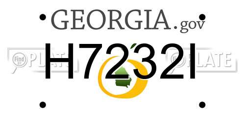 H7232I Georgia License Plate