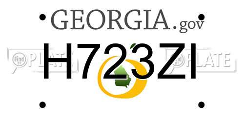 H723ZI Georgia License Plate
