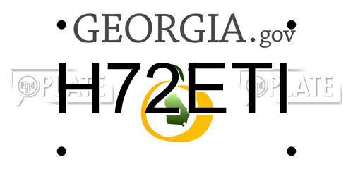 H72ETI Georgia License Plate