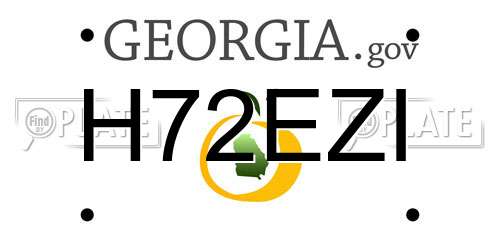 H72EZI Georgia License Plate