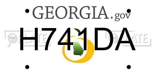 H741DA Georgia License Plate