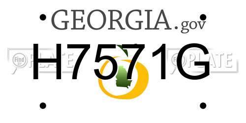 H7571G Georgia License Plate