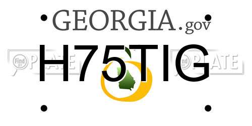 H75TIG Georgia License Plate