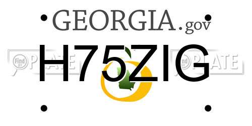 H75ZIG Georgia License Plate