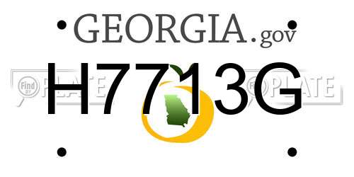 H7713G Georgia License Plate