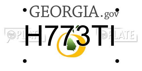 H773TI Georgia License Plate