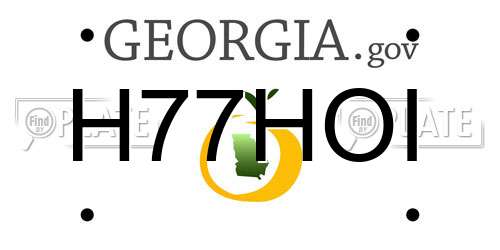 H77HOI Georgia License Plate