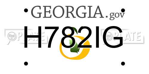 H782IG Georgia License Plate
