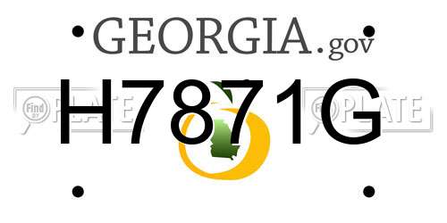 H7871G Georgia License Plate