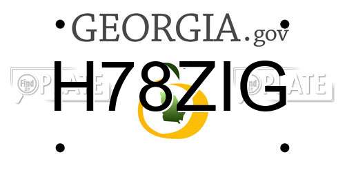 H78ZIG Georgia License Plate